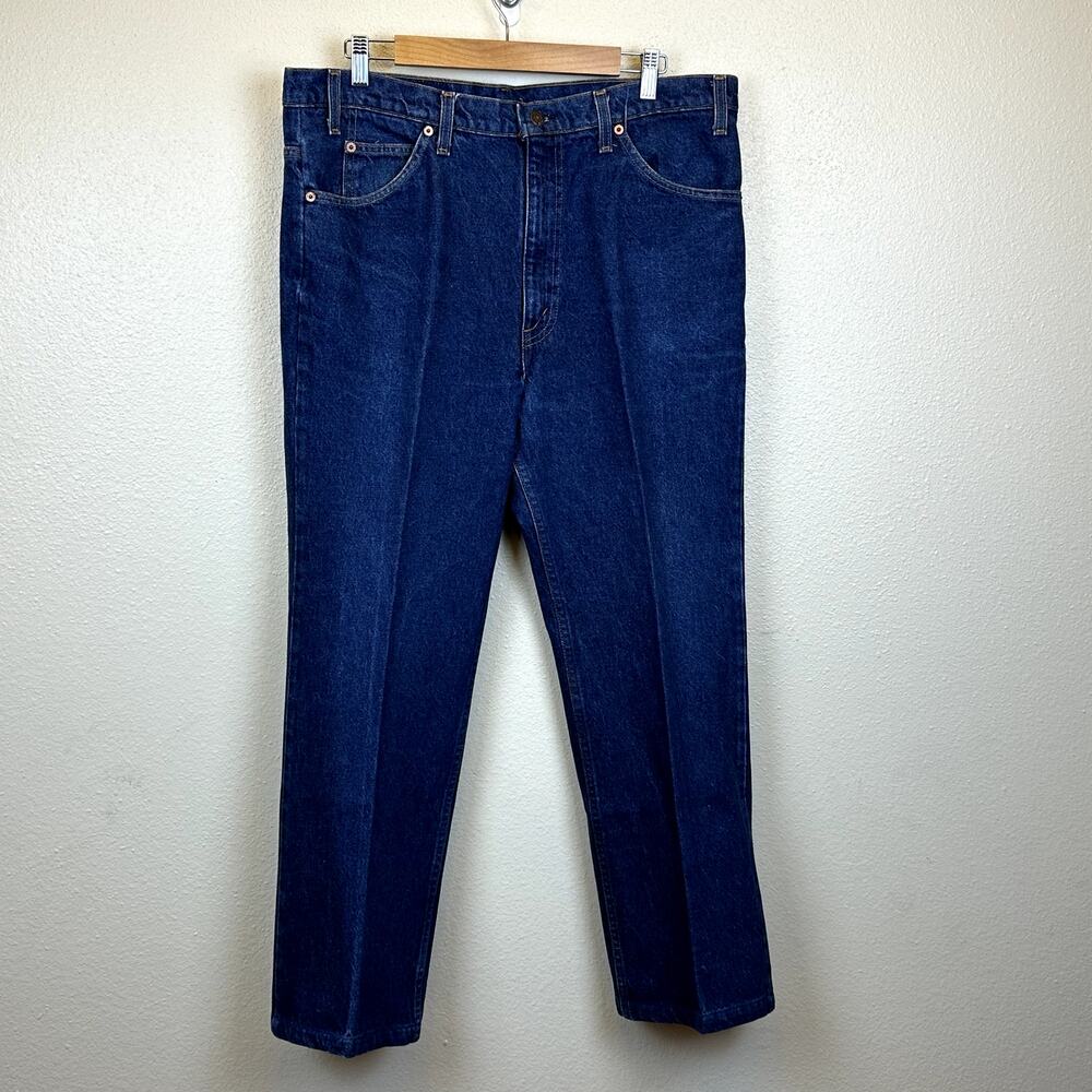 Levi's 517 Vintage 90s Orange Tab Dark Wash Blue Jeans Mens 38x30 Straight Leg